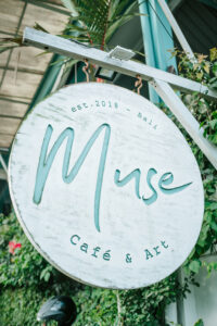 MUSE CAFE ubud bali sign logo established 2018 best restaurant cafe bali
